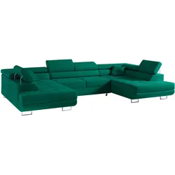 WOHNLANDSCHAFT GUSTAW U Grün Velvet