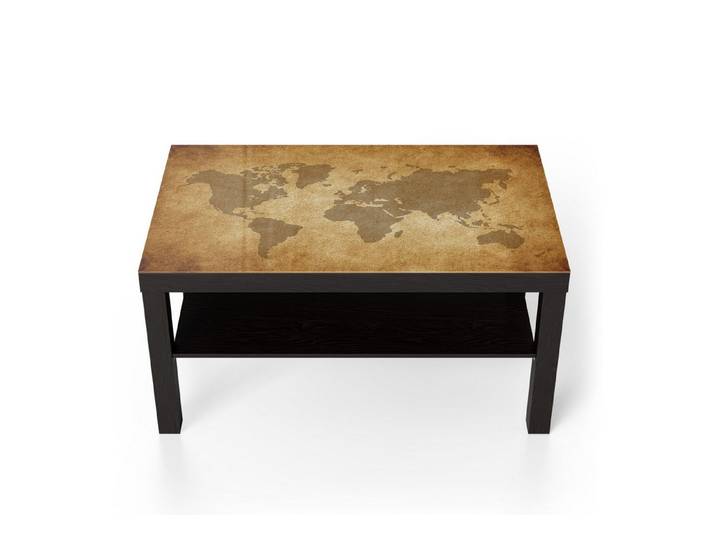 DEQORI Couchtisch 'Globale Pergamentkunst', Glas Beistelltisch Glastisch modern
