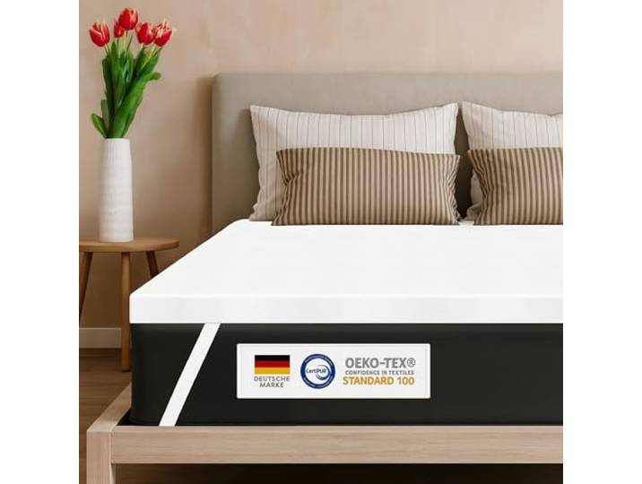 Wolkenfeld Matratzen Topper 180x200cm 7cm Höhe Memory Foam Ergonomischer Matratzentopper 180x200 mit Oeko-TEX® Zertifikat Weich, Atmungsaktiv & Waschbar – Entlastung für Rücken & Gelenke