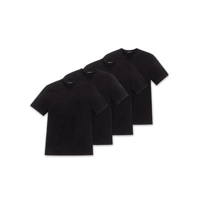 T-Shirt SCHIESSER "T-Shirt American T-Shirt 4er Pack", Herren, Gr. M, schwarz, Obermaterial: 100% Baumwolle CO., Shirts T-Shirt