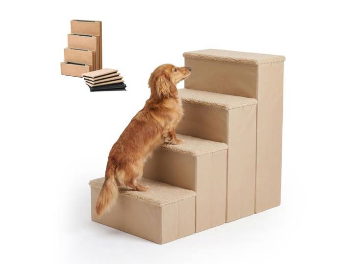 Relaxdays Faltbare Hundetreppe mit Stauraum
