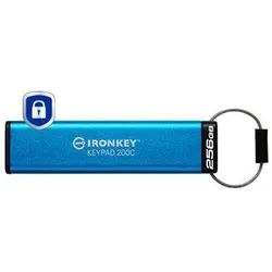 Kingston IronKey Keypad 200C (256 GB, USB-C), USB Stick, Blau