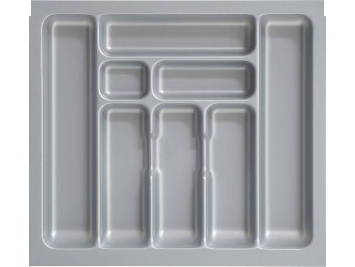 Besteckeinsatz OPTIFIT, silber (silberfarben), B:53,6cm H:5cm T:48,2cm, Kunststoff, Schubladeneinsätze, Besteckeinsatz, 60 cm, passend für Schubkästen der Serien Bern, Parma, Tapa und Ole