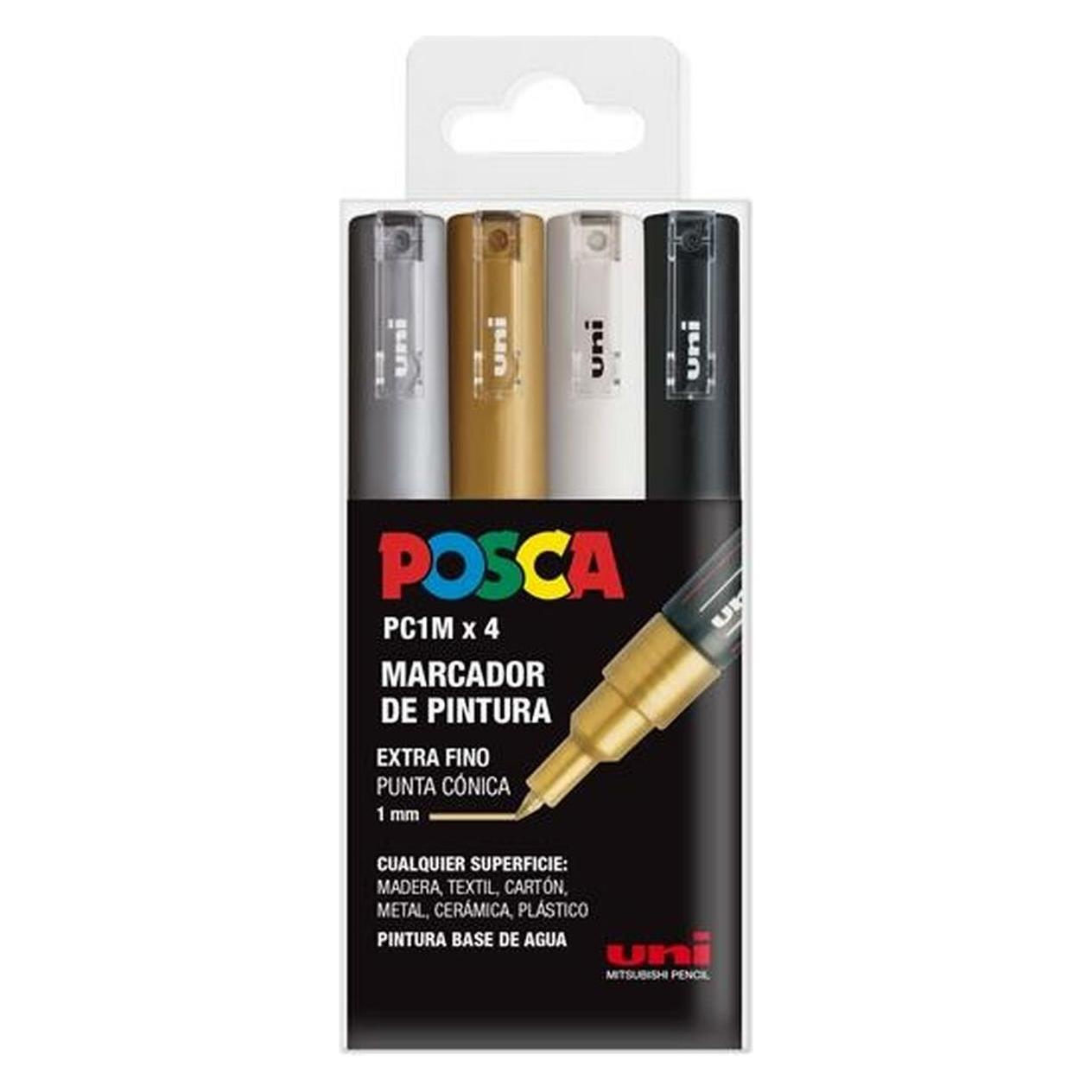 Posca Marker-Set PC-1M BWSG Bunt (4x) (POSCA-8435009951466)
