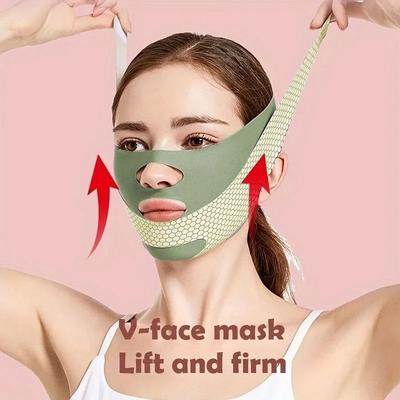 Uplifted Goods Sculpted Contour Sleep Face Band For Chin Jawline And Double Chin Reduction green 15.7x3.9in