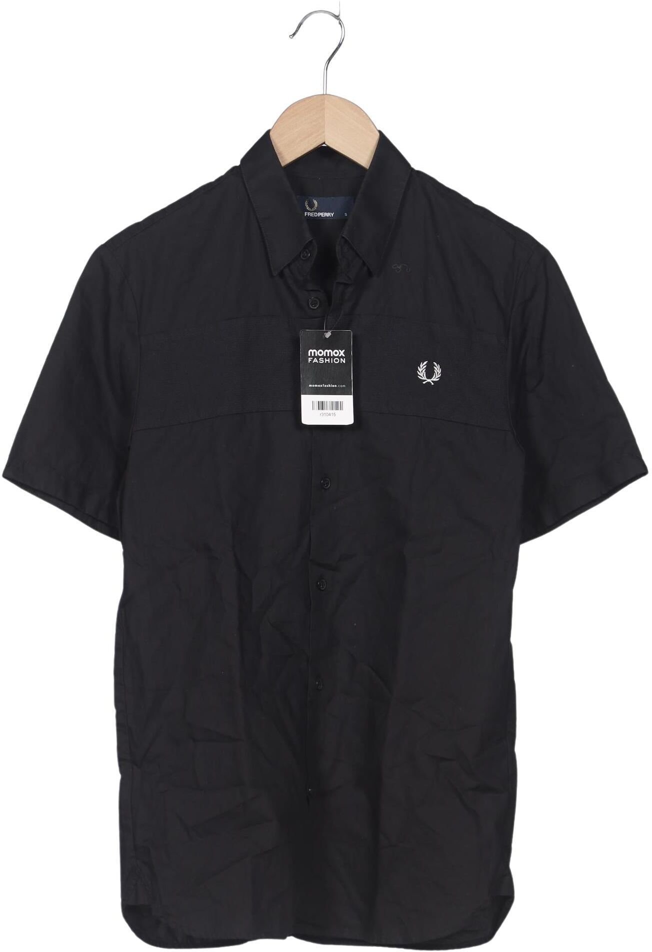 Fred Perry Herren Hemd, Schwarz, Gr. S, Baumwolle - Second Hand