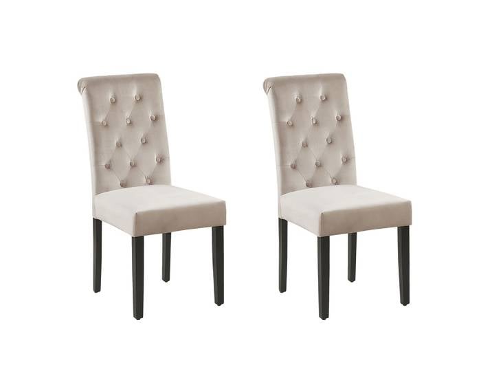 STUHL 2er-Set Samtstoff Grau Velva