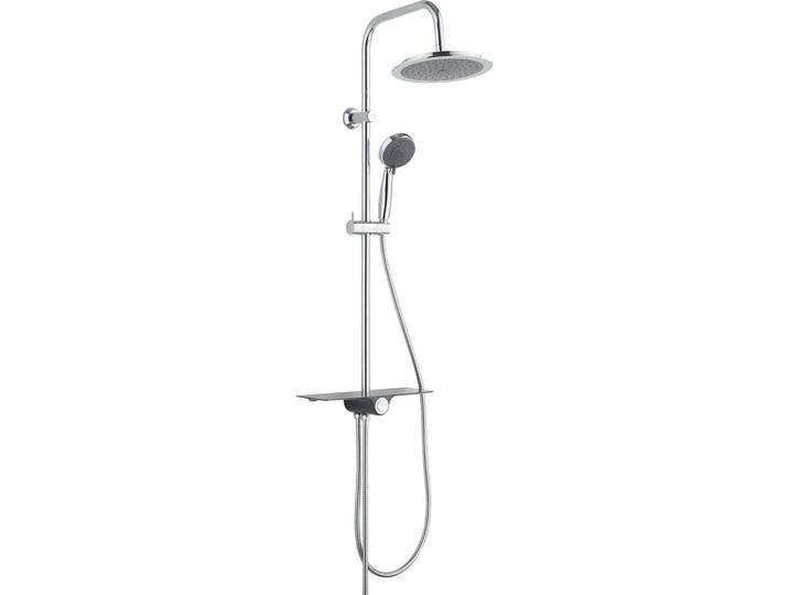 SCHÜTTE Duschset AQUASTAR, Duschsystem mit Regendusche und Ablage, Chrom/Anthrazit