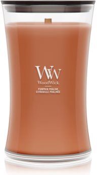 Woodwick Pumpkin Praline vela perfumada com pavio de madeira 610 g. Pumpkin Praline