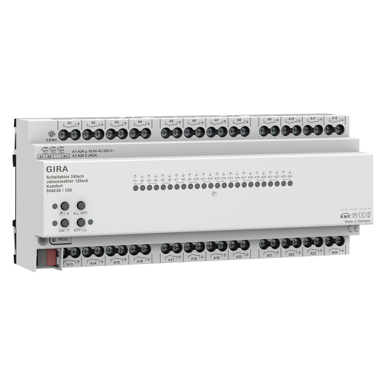 Gira Schalt-/Jal.aktor 24f/12f 16 A REG Kmf KNX Secure (Rolladenaktor, Schaltaktor) (504000)