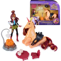 Unicorn Academy Cinder’s Campfire Set mit Valentina-Puppe und Cinder-Einhorn