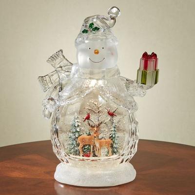 Roman Inc/Drop Ship Swirl LED Snowman Glitter Globe Clear , Clear