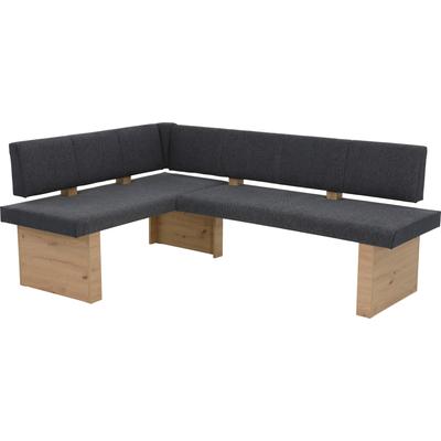 Eckbank HELA "LINN", braun (anthrazit, artisan eiche, artisan eiche), B:200cm H:83cm T:57cm, 100% Polyester, Sitzbänke, Eckbank, Beidseitig montierbar