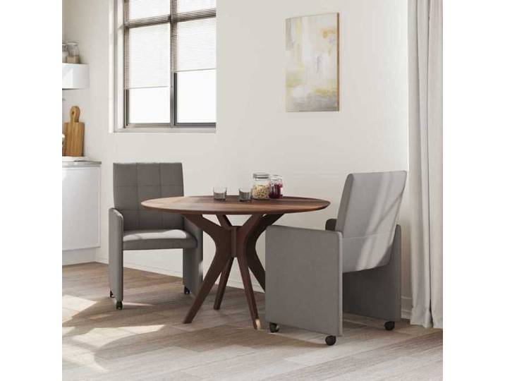 Chaises de salle à manger avec roulettes - CLARENCE - Lot de 2 - Taupe - 58x65x94 cm - Ergonomique - Roues