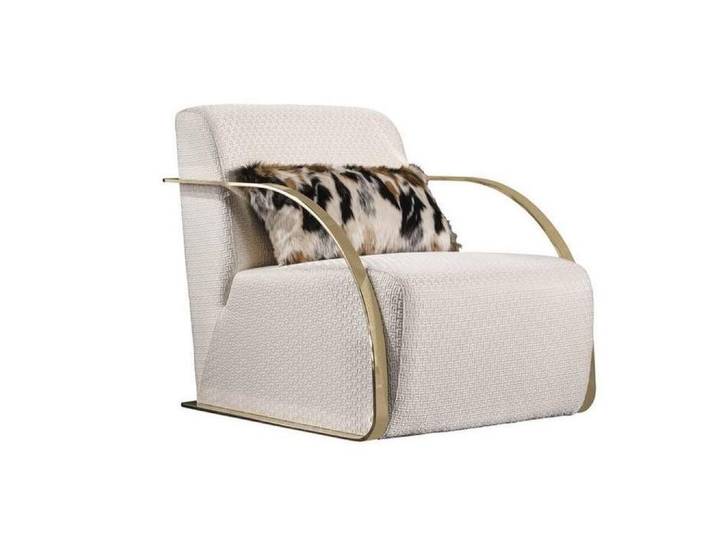 JVmoebel Sessel Moderner weißer Textil-Sessel mit Holzrahmen für stilvolles Wohnen (1-St., Sessel), Made in Europe