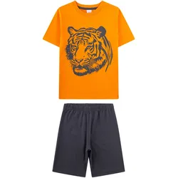 Schlafanzug Tiger kurz Kids Jungen Pyjama