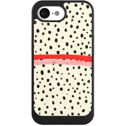 Nivocase Hülle für Apple iPhone 16e Handyhülle NIVOcore Case Schwarz Kunst Punkte Streifen (Apple iPhone 16e), Smartphone Hülle, Schwarz