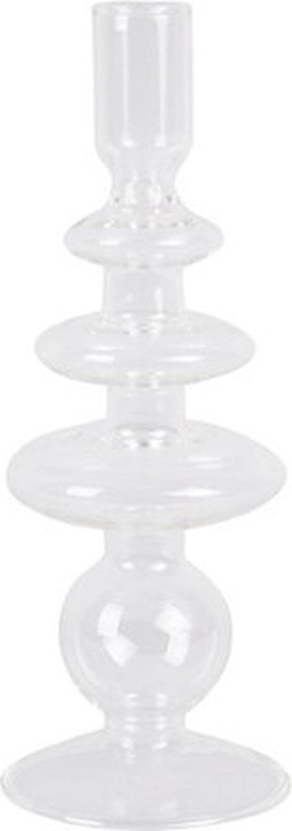 Present Time Candle Holder Glass Art Rings Large Clear 2 stuks