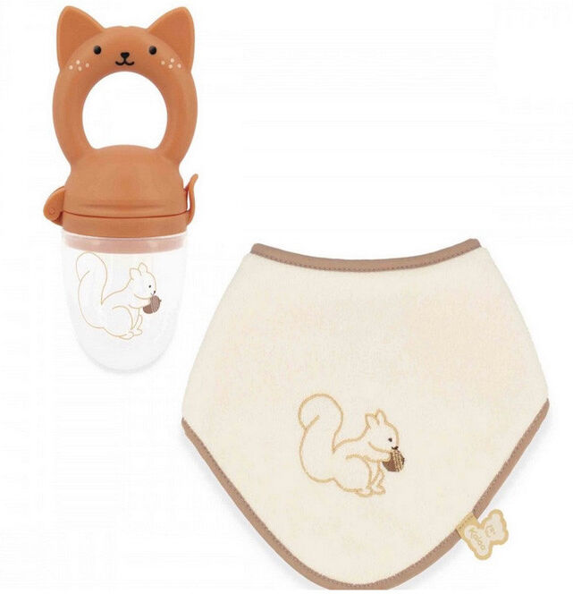 Coffret bavoir et grignoteuse pour bébé Ecureuil - Kaloo