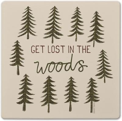 CounterArt Get Lost Decorative Heat Tolerant Stone Trivet with Non-Skid Cork Backing 8” Square Artistic, Durable, Easily Wipes Clean
