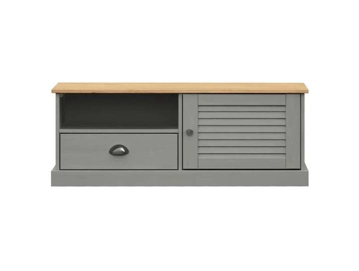 NEUF Armoire TV - Gris - Meuble TV - TABLE TV - VIGO gris 106x40x40 cm - bois massif de pin TT3293