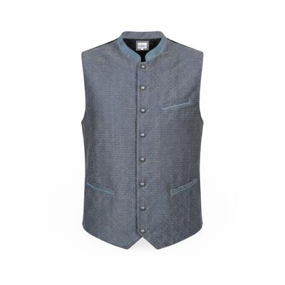 Trachtenweste NÜBLER "Trachtenweste Kaarlo", Herren, Gr. 56, blau, Obermaterial: 70% Polyester PES. 30% Viskose CV., Westen