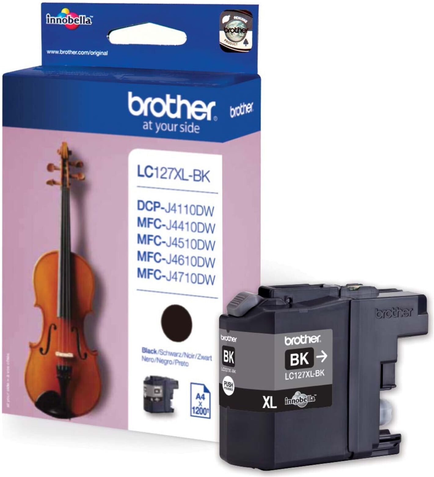 Brother Tintenpatrone LC-127XLBK XL schwarz groß (LC127XLBK)