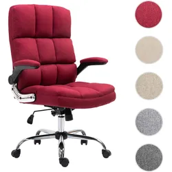 Bürostuhl HWC-J21, Chefsessel Drehstuhl Schreibtischstuhl, höhenverstellbar ~ Stoff/Textil weinrot