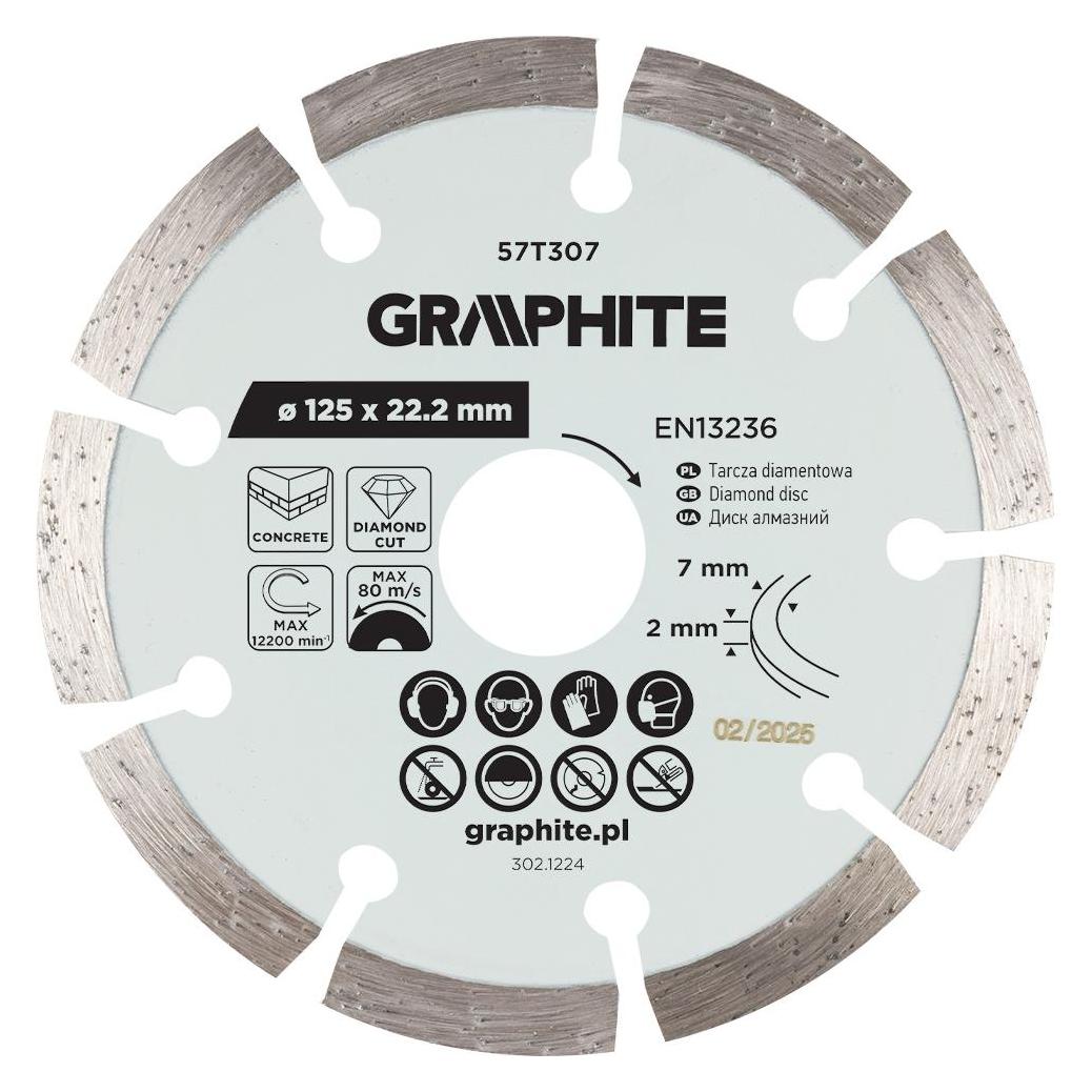 Graphite Segmentierte Diamant-Trennscheibe, 125 x 22,2 mm, trocken (59574537)