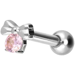 Titan Ohrpiercing mit Innengewinde SCHLEIFE + KRISTALL