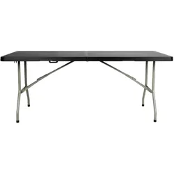 Bolero Rechteckiger Zentral Klappbarer Tisch 6ft Schwarz