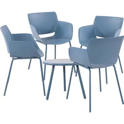CLP Sitzgruppe Berena 4er   Farbe: blau, Set-Inhalt: 4 Stühle