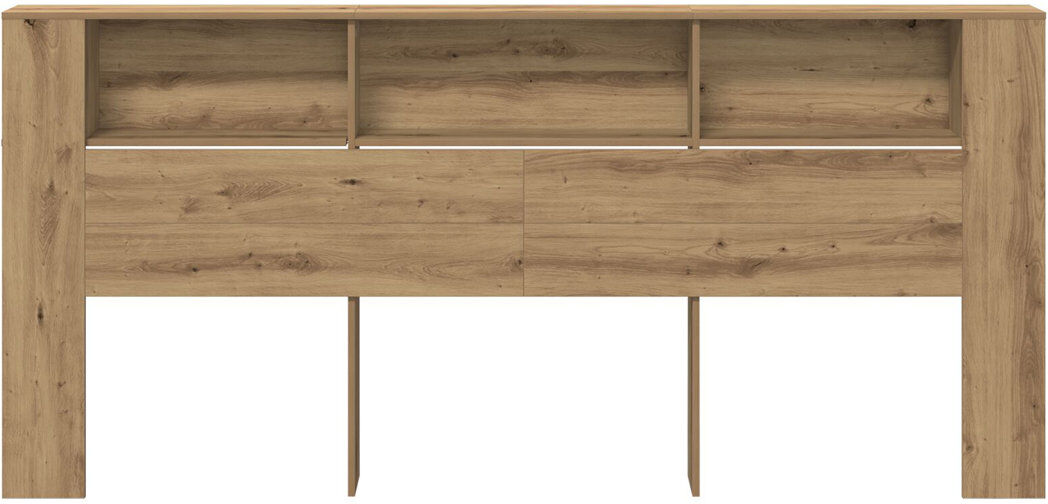 17 Stories Solid Wood Bookcase Headboard Artisan Oak Kingsize (5')