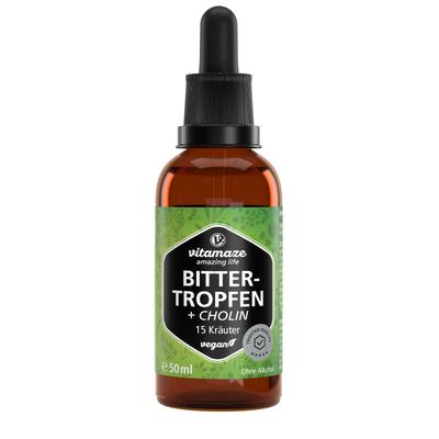 Bitter-Tropfen 15 Kräuter+Cholin ohne Alkohol 50 ml Tropfen