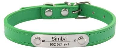 Uplifted Finds Heritage Elite Personalized Vegan Leather Collar green l