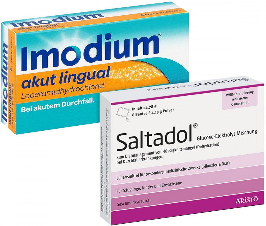 Imodium akut lingual & Saltadol Elektrolyt Pulver