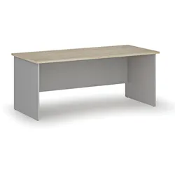 Bürotisch PRIMO GRAY, 180x80 cm, grau/naturfarbenes Eichenholz