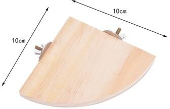 Pet Hub Wood Perch Stand: Rectangular Fan shaped Platform For Parrots & Small Birds Fan 10cm