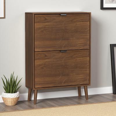 ZWYO HOSIMU Modern Shoe Cabinet with 2 Flip Drawers