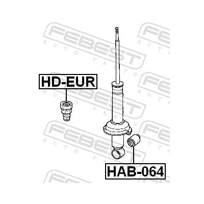 FEBEST Buchse, Stoßdämpfer HAB-064 Hinterachse für HONDA MAZDA