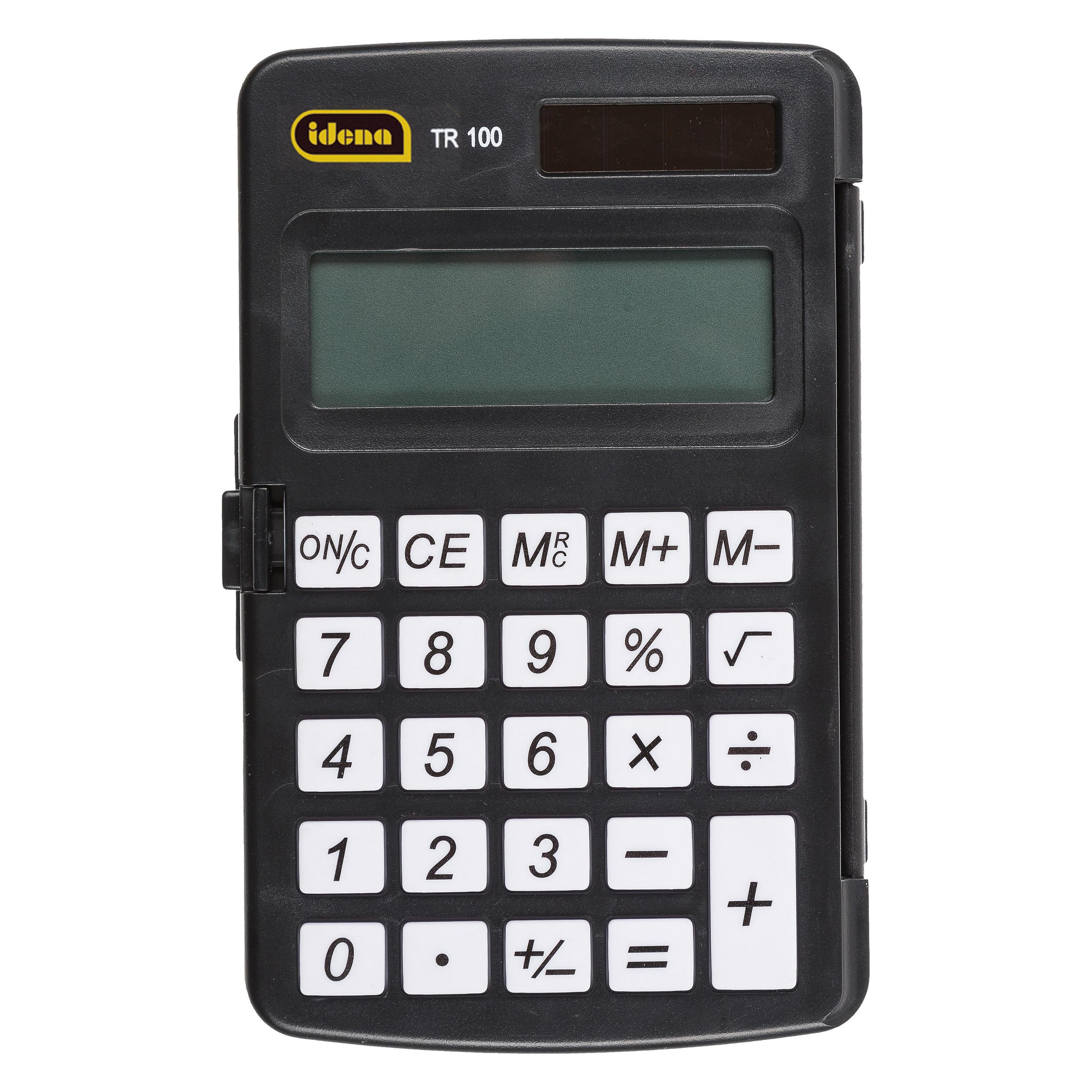 Idena Taschenrechner TR100 solar schwarz 8stelliges Display (Solarenergie) (47140752)