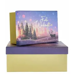 12 Geschenkboxen Weihnachten lila Geschenkverpackung Geschenkkarton