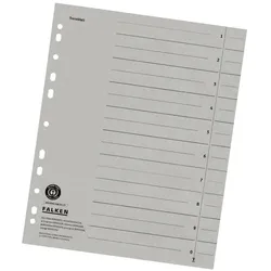 Falken 80001696 100x Trennblätter, 24 x 30cm, 230g/m2, durchgefärbt, 100er Poly - Grau