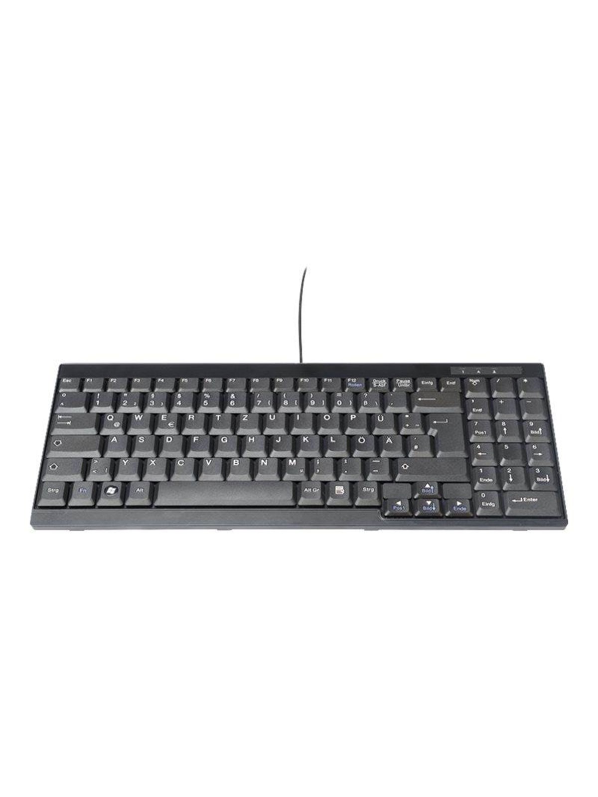 DIGITUS DS-72000GE - keyboard - German - black - Tastatur - Deutsch - Schwarz