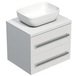 SAT Badezimmerschrank mit Waschbecken Cube Way 60x53x46 cm weißer Glanz Glanz CUBE461603BI45