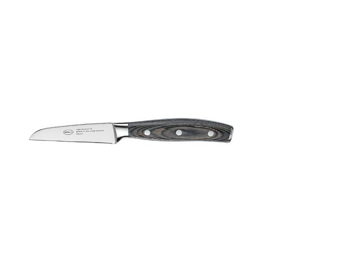 Gemüsemesser RÖSLE WOLFGREY, 9 cm, Griff Pakka , grau (silberfarben), Klingenlänge 9cm, X50 CrMoV15 Klingenstahl, Kochmesser, Gemüsemesser