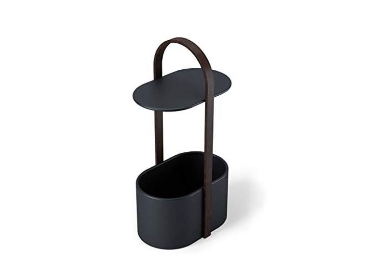 Umbra Bellwood Bijzettafel met opbergruimte en kabelbeheer, Zwart/walnoot