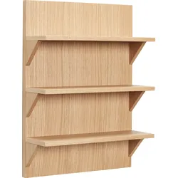 Straight Wandregal 54 cm natürliche Eiche dreifach