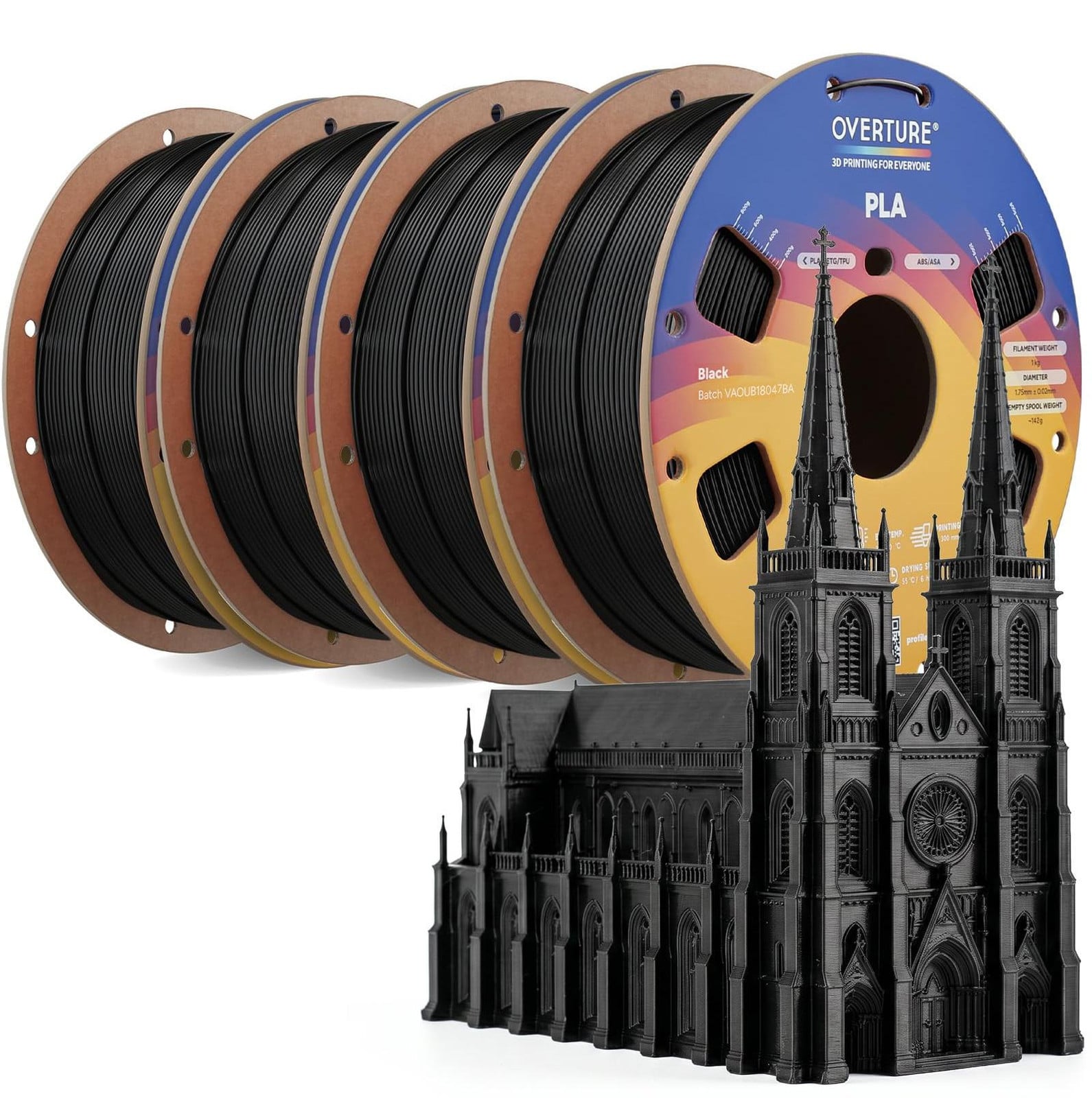 Selius PLA-filament 1,75 mm, 4 kg, zwart