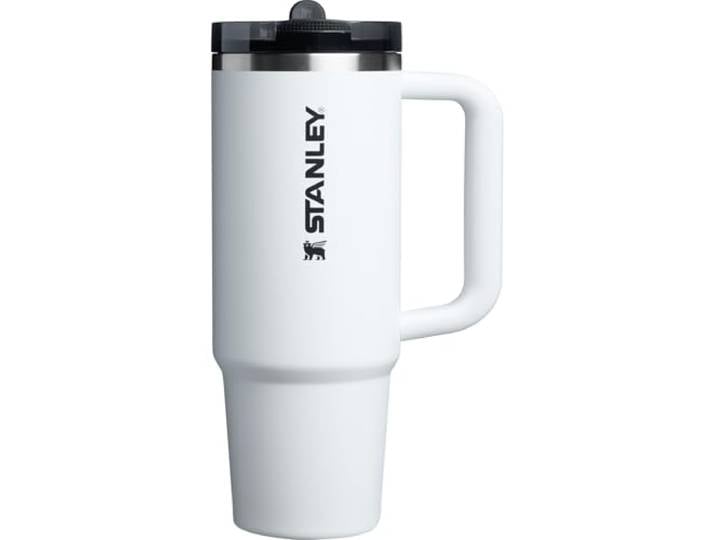STANLEY Quencher ProTour Flipstraw Trinkglas, 850 ml, Kreide Integrierter Strohhalm und Griff, geeignet für Reisen, auslaufsicherer, isolierter Edelstahlbecher, BPA-frei